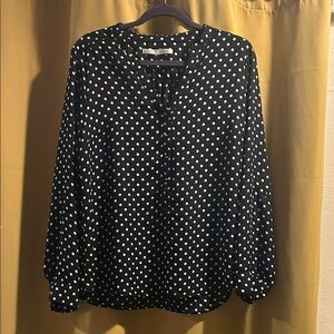 LC Lauren Conrad Black and White Polka Dot Blouse